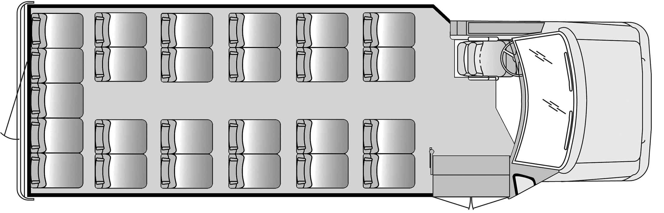 25 Passenger Plus Driver Floorplan Image